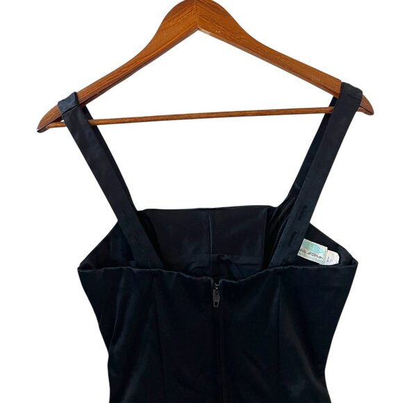 Kerrybrooke Sea Stars Sears Vintage Satin & Fringe Swimsuit In Black Size 14 - Picture 7 of 14